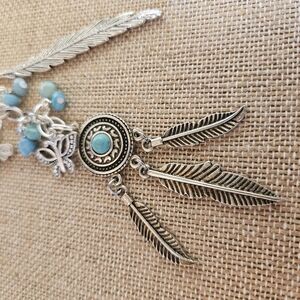 Silver Feather Charm Bookmark